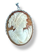 Pendentif Mandile 1922 Femme Cammei  in Argent Conchiglia 2MCICM195,.4